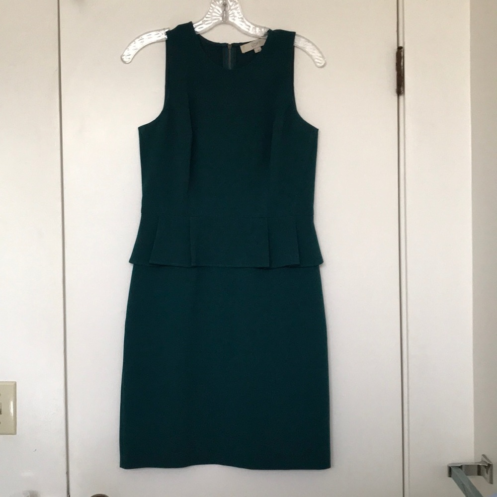 Teal peplum Loft dress
